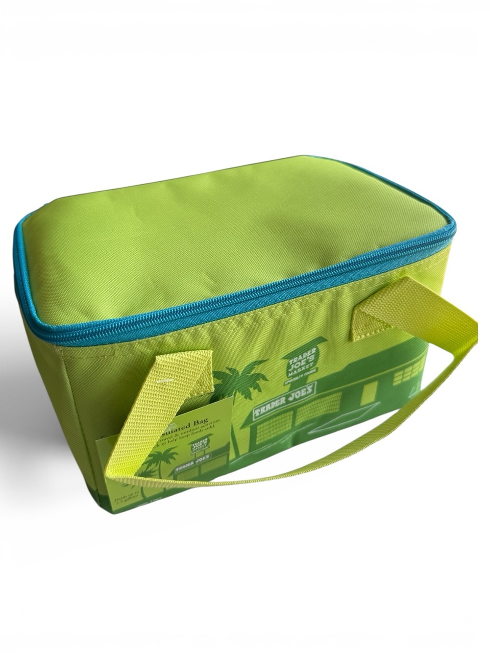 Trader Joe's Lime Green & Teal Insulated Lunch Bag 2026 edition